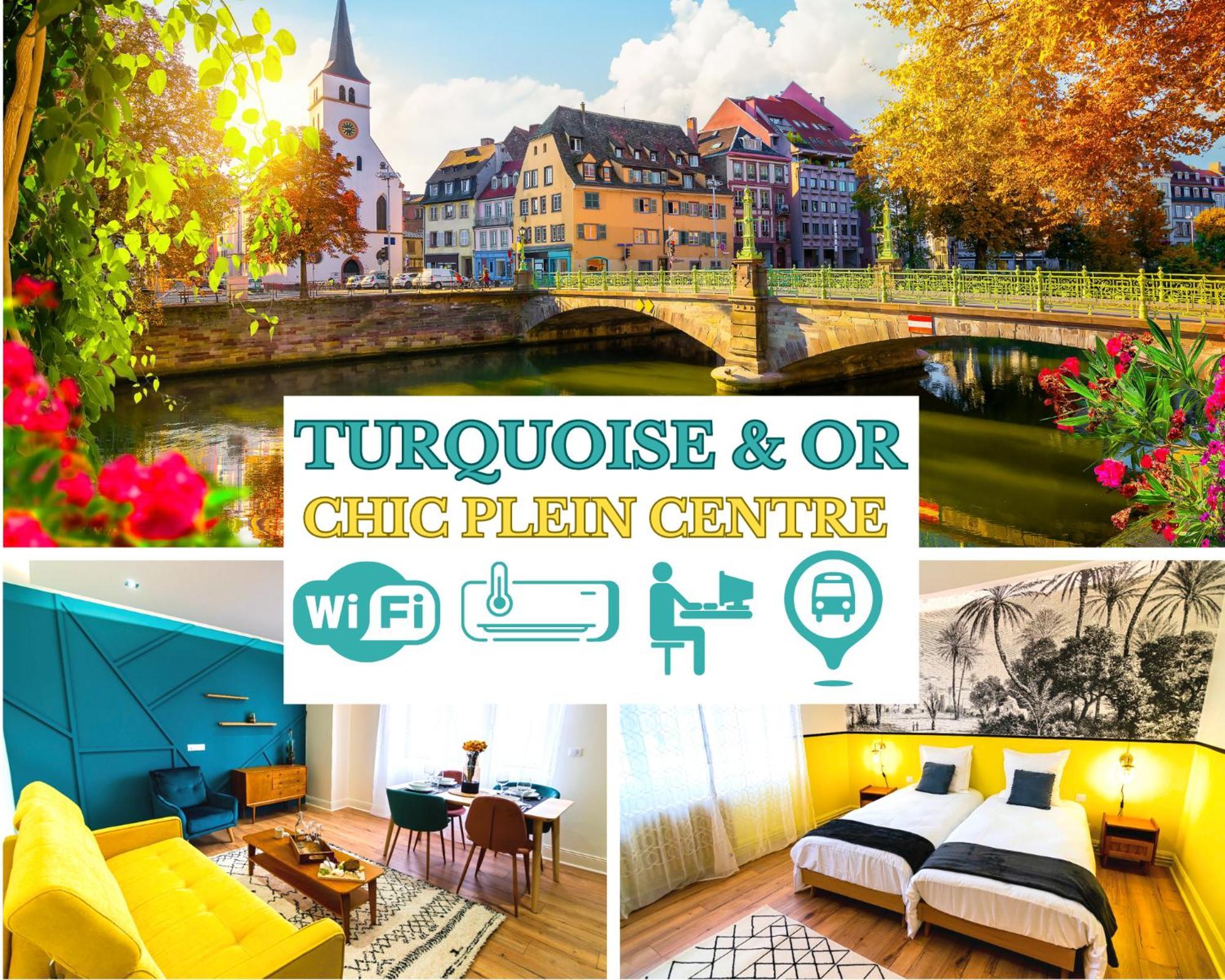 Bel Ami 01 - Turquoise & Or - Moderne Chic - Centre Ville - Acces Jardin - Clim - Wifi - Parking - Localisation Ideale Schiltigheim Extérieur photo